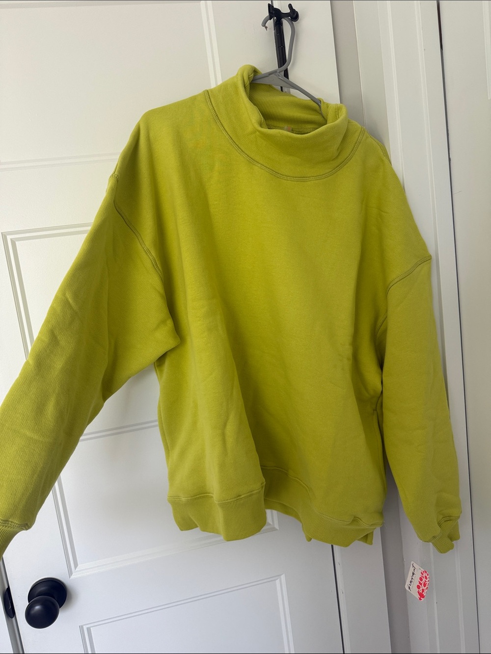 Women's FREE PEOPLE Lime Green Mock Neck Sweatshirt